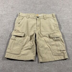 Carhartt Cargo Shorts Mens Size 32 Beige Brown Relaxed Fit Rugged Flex 103542